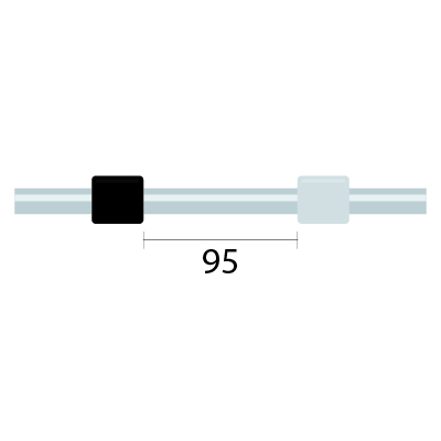 PVC Pump Tube Long 2tag (95mm) 3.17mm ID Black/White, (PKT 12)